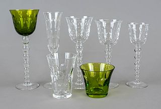 Set of seven glasses, France, 2n