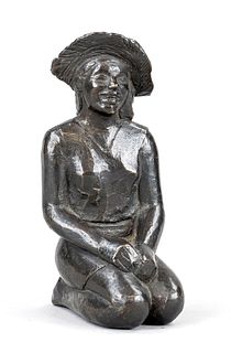 Sculptor mid-20th, kneeling woma