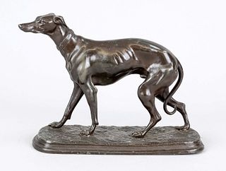 Sculptor around 1900, greyhound,