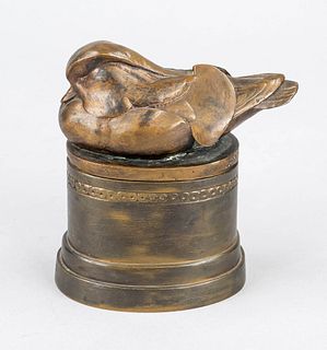 Bronze box with sculptural manda