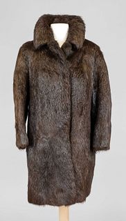 Ladies nutria coat, shiny brown