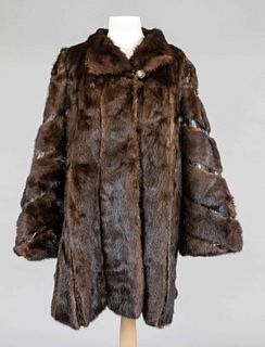 Ladies mink jacket with brown le