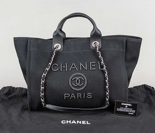 Chanel, Deauville Studded Black