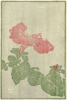 Edna Boies Hopkins Color Woodcut "Petunia" 1907-08