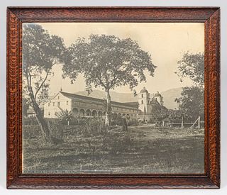 Large Antique Photo Mission Santa Barbara 1890s