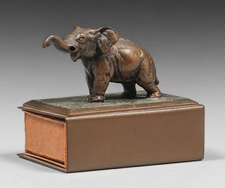 Austrian Bronze Elephant Matchbox c1900s
