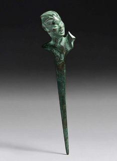 Arts & Crafts Period Bronze Figural Letter Opener c1910