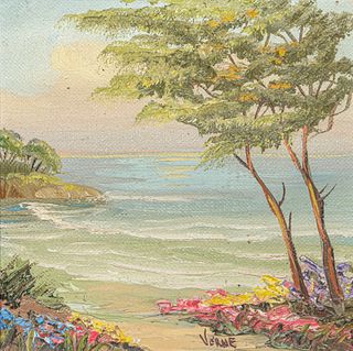 Verne of Laguna Beach, CA Coastal Painting c1950s