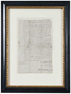 Rare Document Signed by Cabinetmakers John Seymour, Sr. and Jr. 
