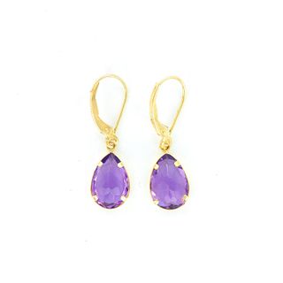 Bright Lilac Amethyst Earrings, 14K