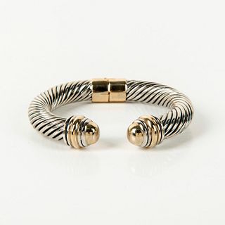 Designer Style 18K Gold and Sterling Silver Bracelet