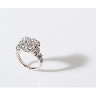 14k White Gold Diamond Engagement Ring, 2.20ct