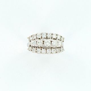 14K White Gold and Diamond Cluster Ring