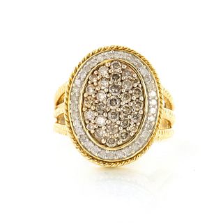 Ladies Statement Diamond Ring in Yellow Gold
