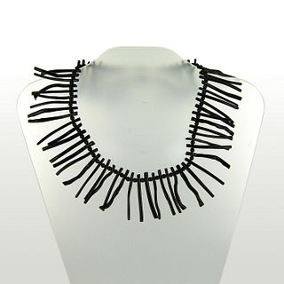 Contemporary Black Coral Branch Necklace