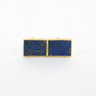 Pair of Vintage Lapis Lazuli Gold Plated Cufflinks