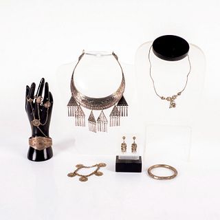 6pc Silver Tone Tribal Jewelry Set