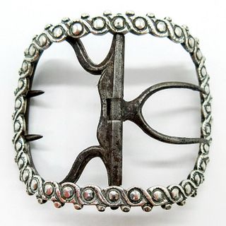 English Silver Decorative Sash Pin Belt Buckle