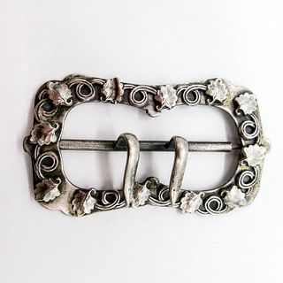 Metal Leaf Sash Pin Belt Buckle