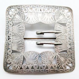 Silver Sash Pin Belt Buckle, Papyrus