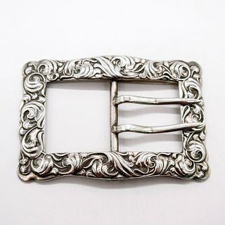 Sterling Silver Decorative Sash Pin Belt Buckle