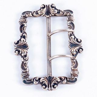 Gorham Sterling Silver Ornate Sash Pin Belt Buckle
