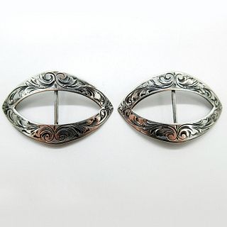 2pc American Sterling Silver Shoe Buckles