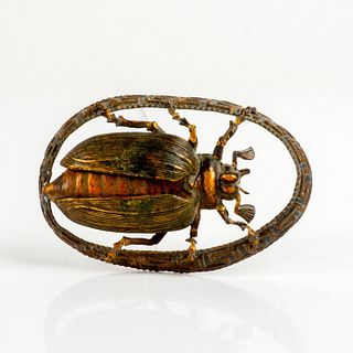 Vintage Bronze Hat Pin, Beetle