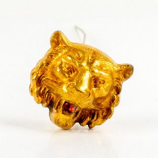 Vintage Brass Hat Pin, Lion