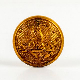 Vintage Brass Hat Pin, Scovill Waterbury, US Navy Button