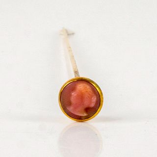 Vintage Hat Pin, Pink Lady Cameo