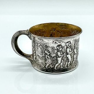 Antique Gorham Sterling Silver High Relief Baby Cup