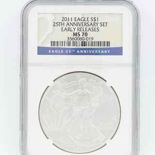 2011 W American Silver Eagle .999 Fine Silver Dollar Coin MS