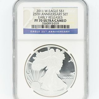 2011 W American Silver Eagle .999 Fine Silver Dollar Coin PF