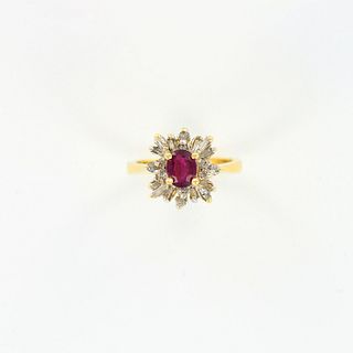 1.55ct TW Ruby and Diamond Ring, 14K Gold