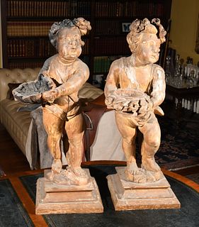Pair of Continental Baroque Style Putti