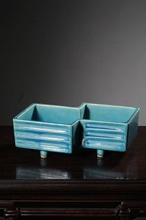 Chinese Turquoise Blue Glazed Porcelain Planter