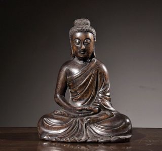 Qing Chinese Chengxiang Wood Carved Buddha