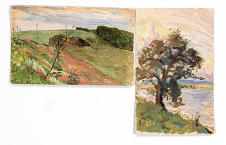 Focke, Wilhelm H. 1878 - Bremen - 1974. two landscapes. About 1940. gouache with watercolor/paper,