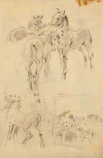 Focke, Wilhelm H. 1878 - Bremen - 1974. 8 fol. Horse and equestrian studies. 1920s - 1940s. Pen