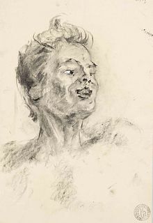 Focke, Wilhelm H. 1878 - Bremen - 1974. three sheets. Portraits of boys. 1) Boy's head looking to