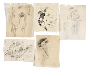 Focke, Wilhelm H. 1878 - Bremen - 1974. 15 ll. male and female nude and movement studies. 1910s -