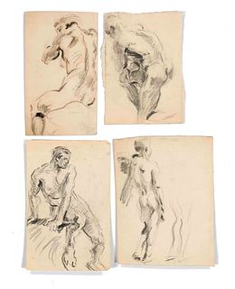 Focke, Wilhelm H. 1878 - Bremen - 1974. 19 fol. male and female nude studies. 1920s - 1930s.