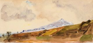Focke, Wilhelm H. 1878 - Bremen - 1974. Two mountain landscapes. 1) Landscape with a snow-covered