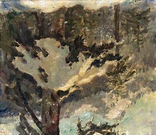 Focke, Wilhelm H. 1878 - Bremen - 1974. snow-covered fir trees in the Black Forest. 1920/30s. Oil/