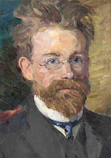 Focke, Wilhelm H. 1878 - Bremen - 1974. Portrait of a bearded man with glasses. 1920s. Oil/canvas,