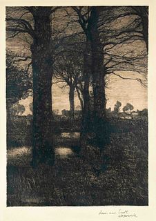 End, Hans am. 1864 Trier - 1918 Stettin. Evening mood. 1894. etching in brown, print signature