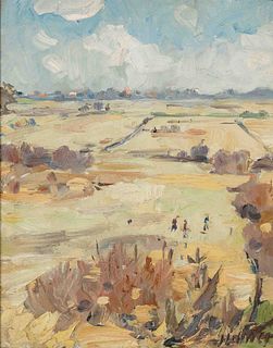 Hallier, Hans Theodor. 1908 Tokyo - 1982 Heiligenrode. Rural summer landscape. Oil/canvas, signed