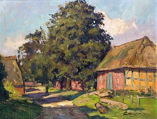 Wilke, Paul Ernst. 1894 Bremerhaven - 1971 Lilienthal. From the village of Oese. 1958. oil/hard