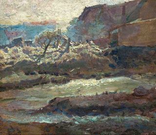Gock, Ernst. 1869 - Cuxhaven - 1957. coastal landscape. Oil/painting cardboard, signed Gock lower